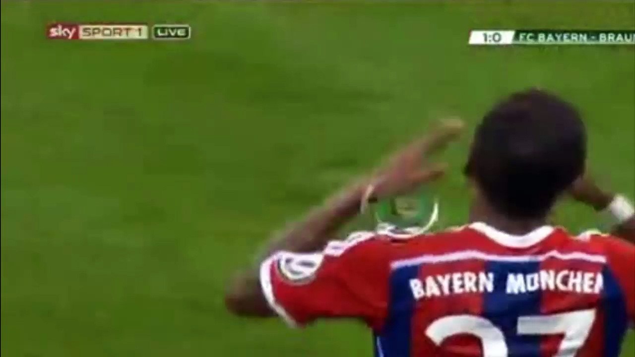 David Alaba Goal Bayern 1 - 0 Braunschweig DFB Pokal 4-3-2015