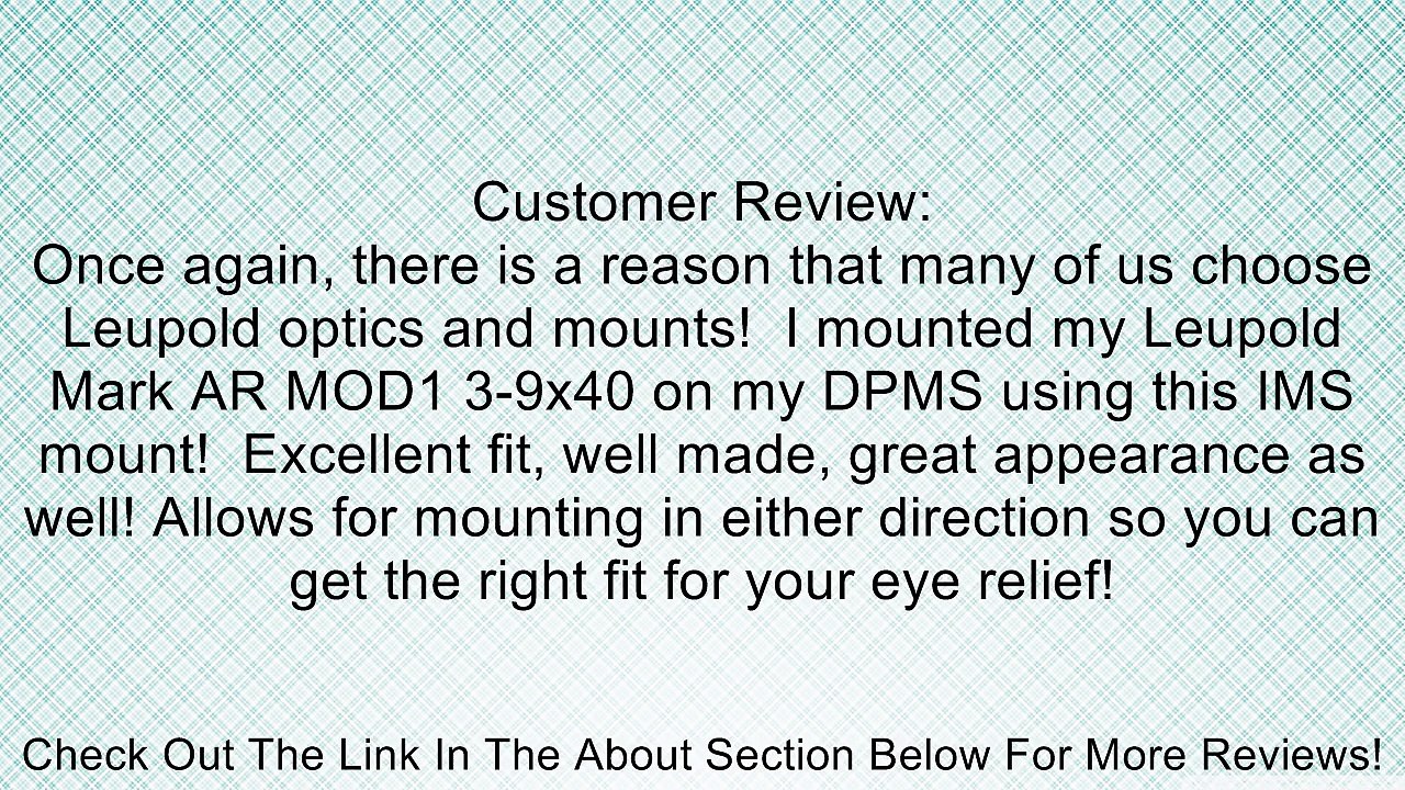 Leupold 110290 Mark 2 IMS 1" Review