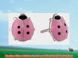 Sterling Silver Children's Pink and Black Ladybug Earrings