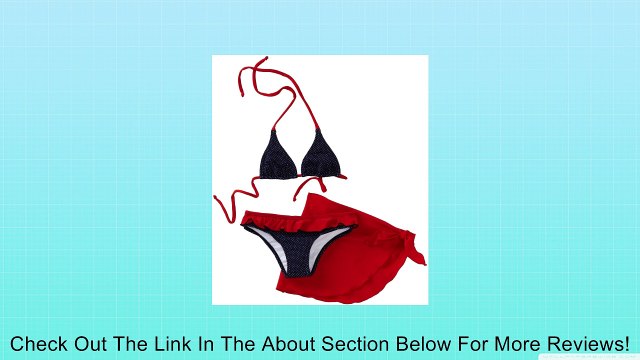 Sweet Lola Little Girls' Peppermint Flakes 3 Piece Bikini Set, Navy Blue/White Polkadot, 12 Review