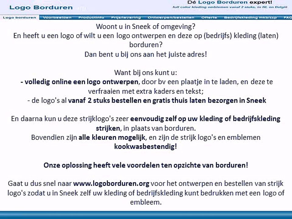 Sneek logo borduren op kleding