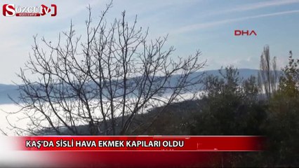 Kaş'da sisli hava ekmek kapıları oldu