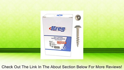 SML-C1-1000 Pocket Hole Screws 1-Inch #2 square drive Coarse Washer-Head 1000ct Review