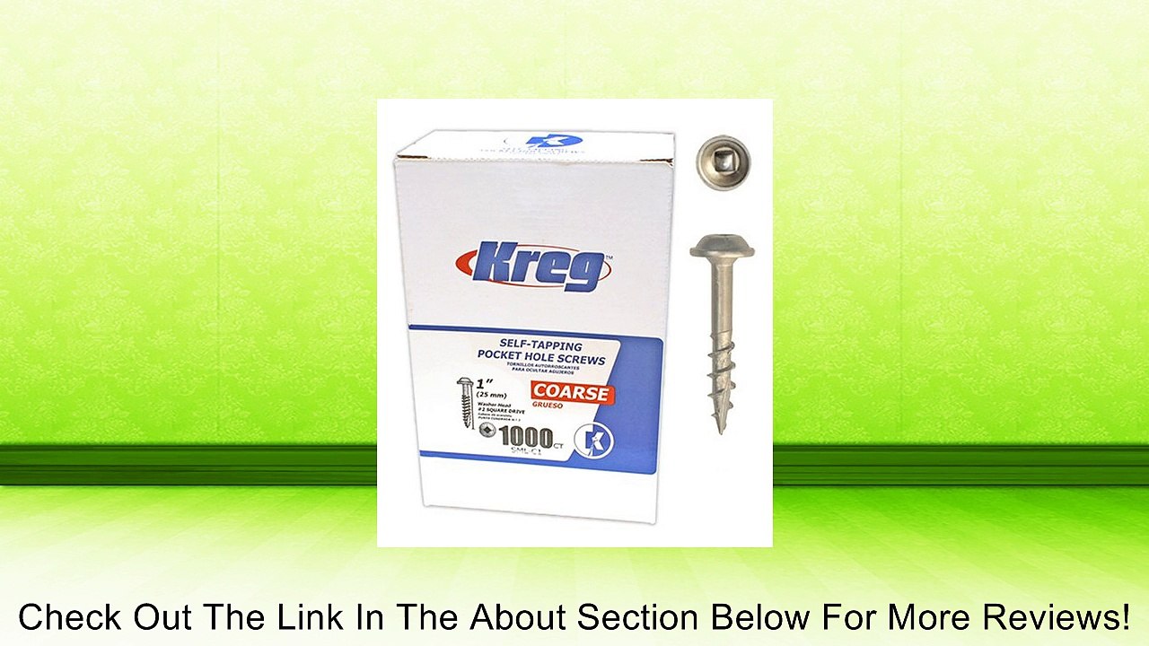 SML-C1-1000 Pocket Hole Screws 1-Inch #2 square drive Coarse Washer-Head 1000ct Review