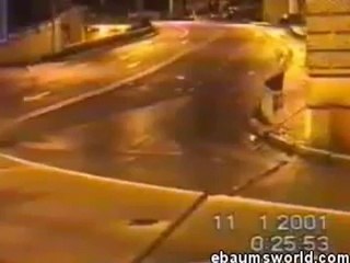 Cars bike and trucks slipping on the road