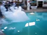 Liquid Nitrogen Into A Swimming Pool ! Dangerous