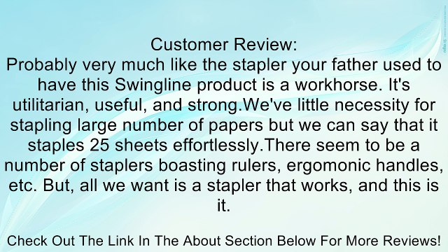 Swingline 747 Classic Stapler, 20 Sheets, Black (74701) Review