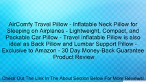 AirComfy Travel Pillow - Inflatable Neck Pillow for Sleeping on Airplanes - Lightweight, Compact, and Packable Car Pillow - Travel Inflatable Pillow is also ideal as Back Pillow and Lumbar Support Pillow - Exclusive to Amazon - 30 Day Money-Back Guarantee