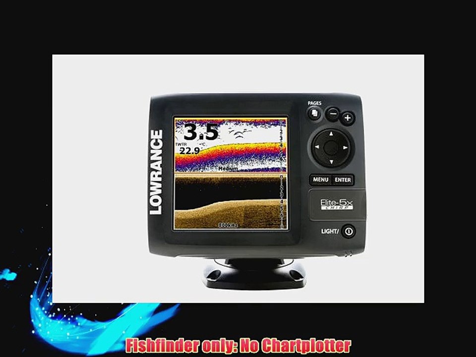 Lowrance 000-11143-001 Elite-5X HDI Fishfinder with 83/200-455/800 KHz Transducer