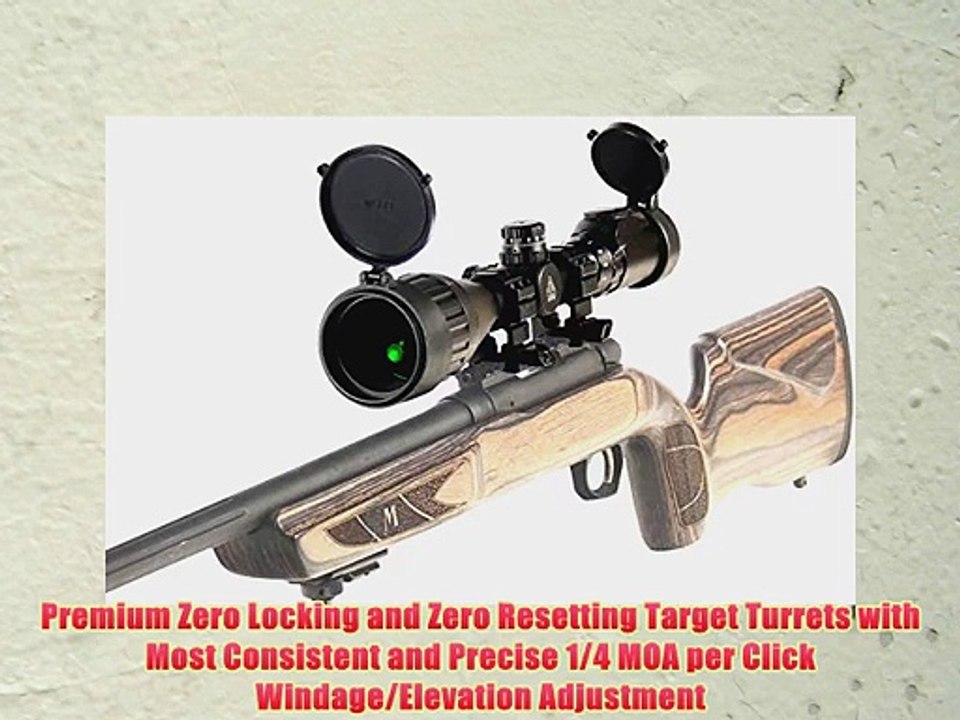 UTG 3-9X50 AO Zero Locking/Reset True Hunter Rifle Scope with Rings and Sunshade