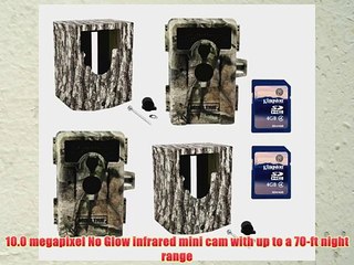 (2) MOULTRIE Game Spy M-990i No Glow Trail Cameras   Security Boxes   SD Cards