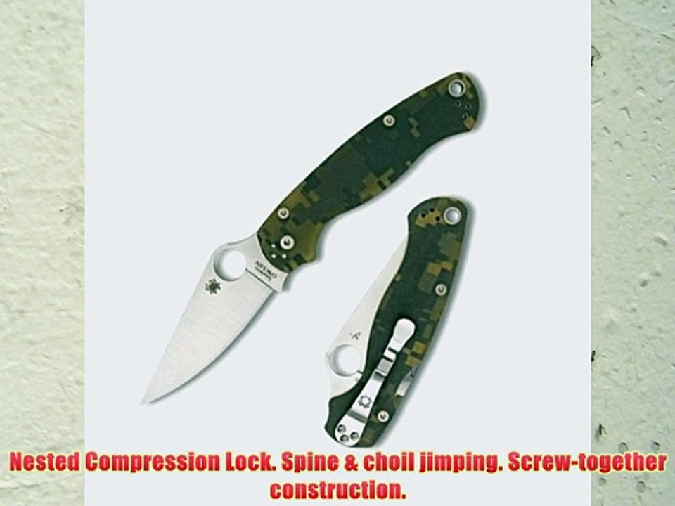 Spyderco ParaMilitary2 Camo G-10 PlainEdge Knife