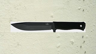 Fallkniven Knives 61 Black CeraCoat 8H Coated A1 Survival Fixed Blade Knife with Black Checkered