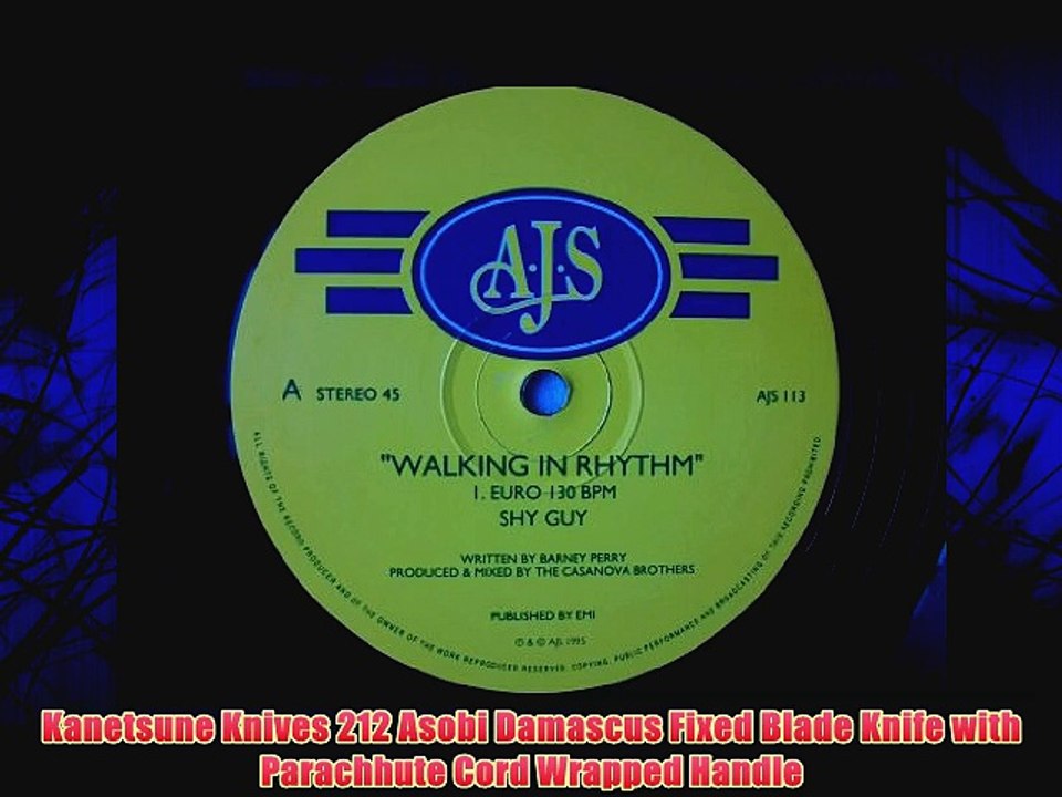 Kanetsune Knives 212 Asobi Damascus Fixed Blade Knife with Parachhute Cord Wrapped Handle