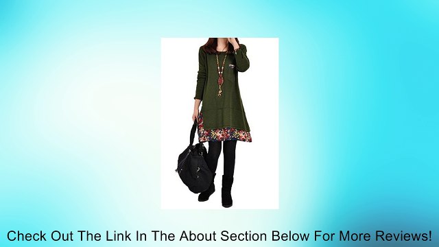 Women's Dress Long Sleeve Floral Pieced Loose Casual Pullover Skirt Review