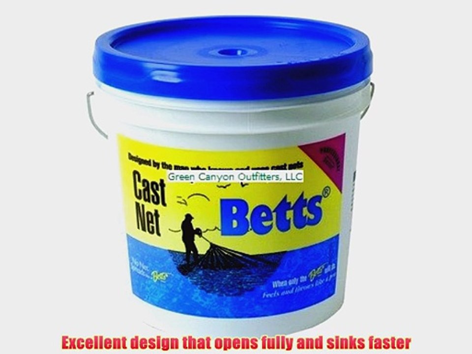 Betts 18-9 Professional Series Mullet Mono Cast Net 9-Foot Length 1-Inch Mesh Clear Finish