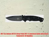 Mil-Tac Knives MTF31 Drop Point MTF-3 Linerlock Knife with Black Textured G-10 Handles