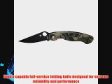 Spyderco Military Model G-10 Black Blade Plain Edge Knife Camo