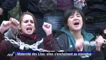 Maternité des Lilas: des défenseurs s'enchaînent au ministère