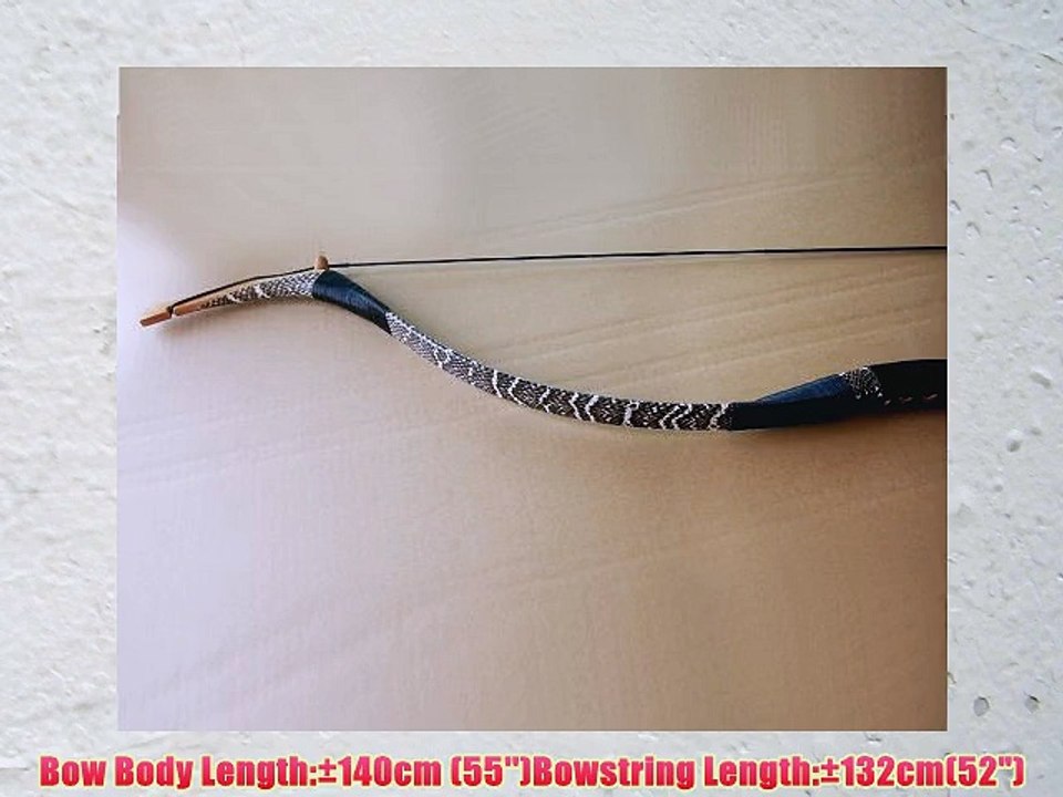 Buffalo Pure Handmade Traditional Hunting Longbow Black Snakeskin Facade Bow Recurve Archery