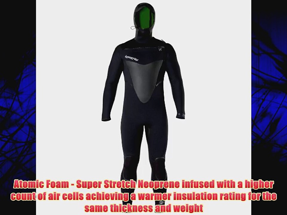 Hyperflex Wetsuits Men's Voodoo 6/5/4mm Hooded Front Zip Fullsuit Black Medium Short