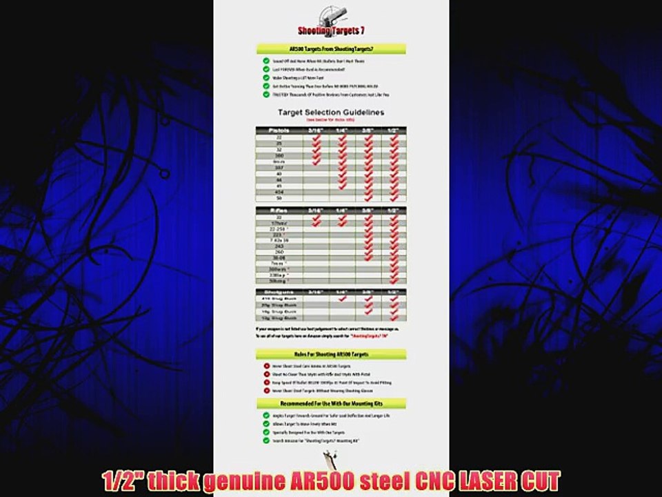 ShootingTargets7 AR500 Steel Rifle Target 16 x 1/2