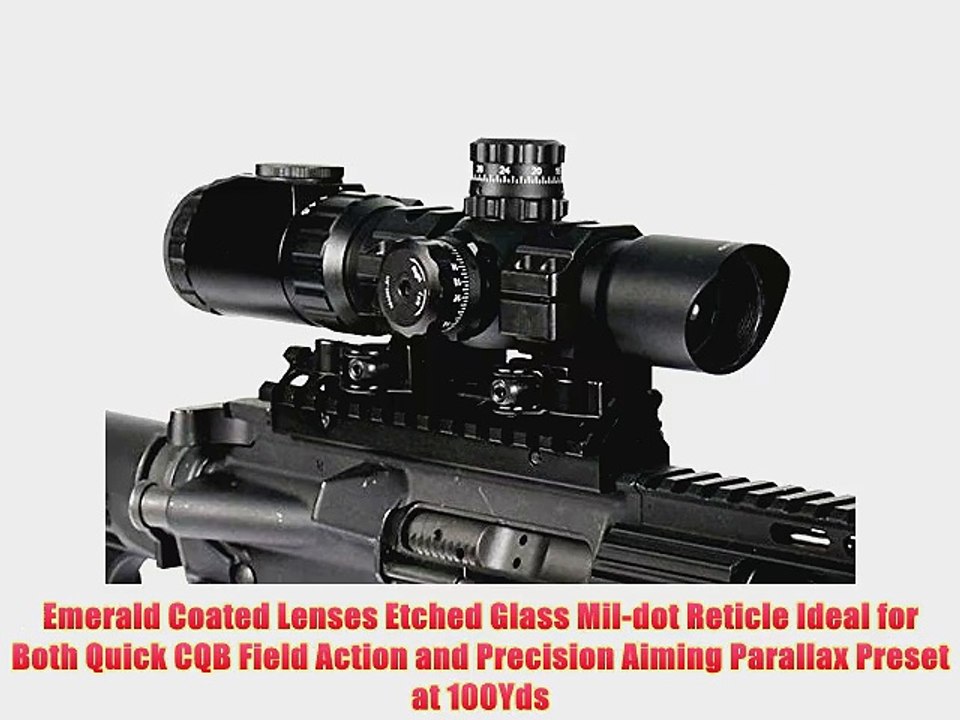 AccuShot Leapers 1-4.5 x 28 30mm Mil-Dot CQB Scope with Glass Mil-Dot IE Reticle and Lever