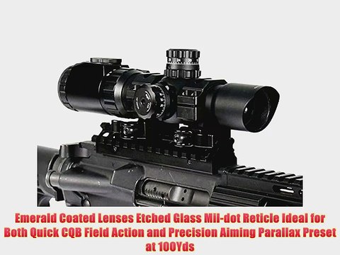 AccuShot Leapers 1-4.5 x 28 30mm Mil-Dot CQB Scope with Glass Mil-Dot IE Reticle and Lever