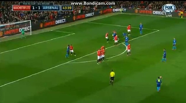 Santi Cazorla Amazing Free Kick Manchester United vs Arsenal 1-1 Fa Cup 09.03.2015 HD