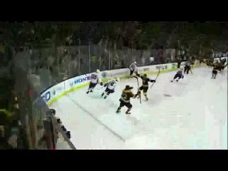 Un joueur de hockey se prend une vitre. OMG!