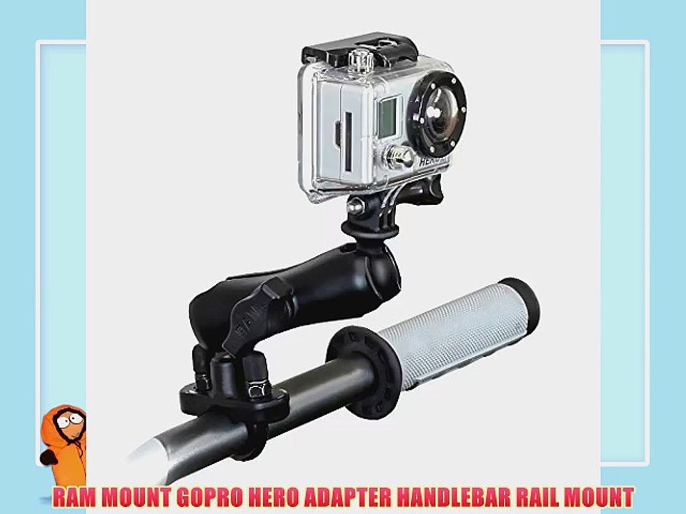 RAM MOUNT GOPRO HERO ADAPTER HANDLEBAR RAIL MOUNT