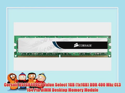 Corsair VS1GB400C3 Value Select 1GB (1x1GB) DDR 400 Mhz CL3 184 Pin DIMM Desktop Memory Module
