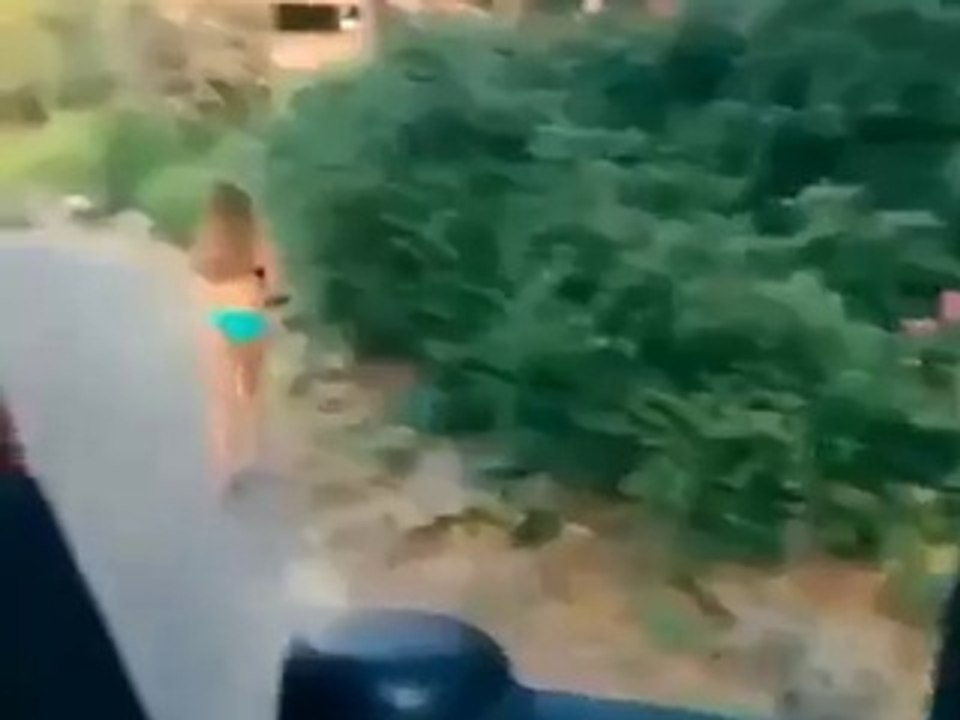 hot girl got smoke of engine