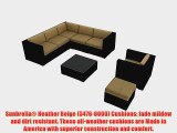 Harmonia Living Luxe Urbana 8 Piece Modern Outdoor Wicker Sofa Sectional Set with Tan Sunbrella