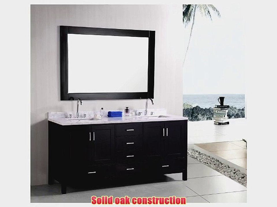 Design Element DEC301B London 72-Inch Double Sink Vanity Set