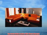 5022 Orange Top Grain Italian Leather Living Room Sectional Sofa