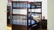 Atlantic Furniture Columbia Twin Over Twin Bunk Bed Antique Walnut with Flat Panel Bed Drawers