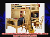 Bolton Furniture 9926200 Mission Loft Bed with Desk Chest of Drawers and Bookcase Natural
