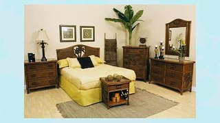 Cancun Palm 4 Piece Bedroom Set TC Antique/Queen