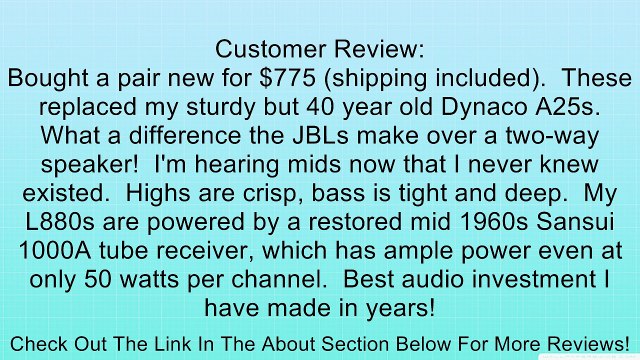 JBL L880 4-Way, High Performance 6-inch Dual Floorstanding Loudspeaker (Black) Review