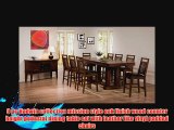 9 pc Hadwin collection mission style oak finish wood counter height pedestal dining table set