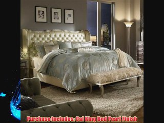Aico Hollywood Swank California King Bed in Creamy Pearl by Michael Amini