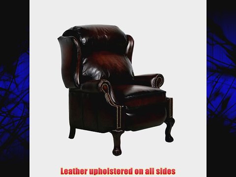 Barcalounger Danbury II Leather Recliner Coffee Leather/Espresso Wood Legs