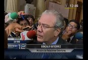 Canciller Gutiérrez espera compromiso chileno de erradicar espionaje