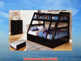 Twin Over Full Bunk Bed with Trundle Desk Hutch Chair and Chest in Espresso Finish
