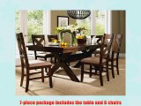 Roundhill Furniture 7-Piece Karven Solid Wood Dining Set with Table and 6 Chairs