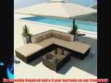 Uduka Outdoor Sectional Patio Furniture Espresso Brown Wicker Sofa Set Porto 6 Light Beige
