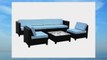 Exacme 7 pcs Luxury Wicker Patio Sectional Indoor Outdoor Sofa Furniture set Light Blue
