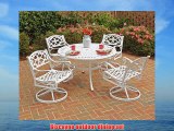 Home Styles 5552-305 Biscayne 5-Piece Dining Set with Round Table and Swivel Chair White Finish