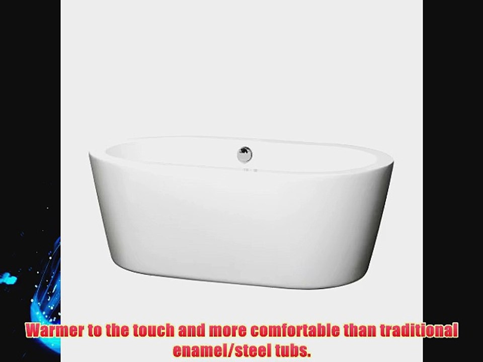Wyndham Collection Mermaid 60 inch Freestanding Bathtub for Bathroom in White with Polished